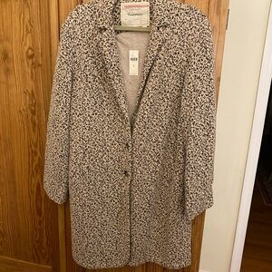 Cartonnier Leopard Print Coat - Black and Cream